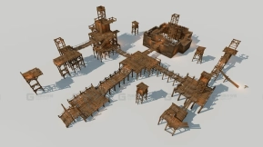 【UE】模块化木质场景套装  Modular Wooden Set