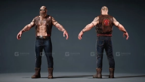 【UE】野猪男性人物骑士 Boar Biker