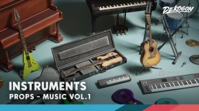 【UE】乐器VOL.1  Musical Instruments VOL.1 (Nanite and Low Poly)