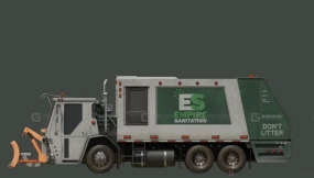 雪地垃圾车 - Garbage Truck Snow 3D model-55