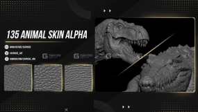 动物皮肤深度贴图素材 Artstation – 135 Animal Skin Alpha