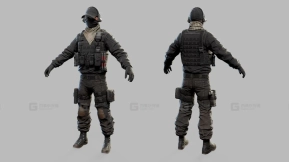 现代突击士兵特种作战人物low模型 US Modern Assault Soldier