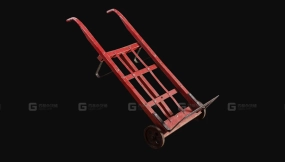 复古红色手推车 - Vintage Red Hand Truck