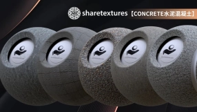 80套Concrete水泥混凝土地面墙壁PBR贴图