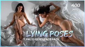 女性解剖学躺姿参考图集 - 艺术家专用 - 404张JPEG图片  Lying Poses-Female Anatomy- Photo Reference Pack for Artists- 404 JPEGs noAI