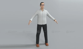 已绑定的亚当角色-Adam Character Rigged