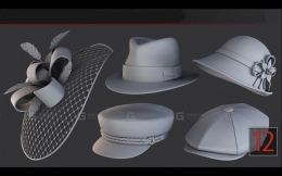 13个帽子模型 STYLIZED HATS-CAPS