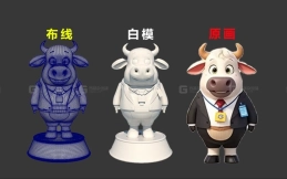 【Maya角色建模】从拉box开始制作，动画电影卡通牛人物模型详细教学，人物布线技巧教程，学过才知道这么简单！