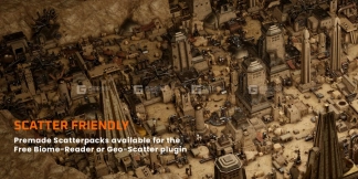 Blender沙漠帝国楼房建筑石头物品资产预设 Empire Of The Sands – Desert Structures Kitbash Greeble Assets