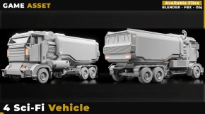 4+科幻未来装甲车卡车货车汽车模型 4 Sci-Fi VEHICLE (TRUCK) VOL 01