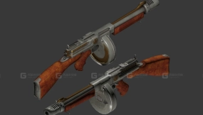 机枪（汤米枪）3D模型-98 - Machine Gun (Tommy Gun) 3D model-98