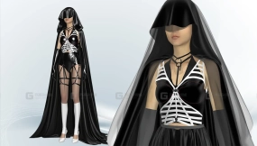 哥特薄纱情趣黑纱连衣裙 Gothic Dress