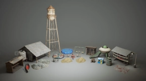 【UE】路边VOL.3乡村道具（Nanite与Low Poly版本） Roadside VOL.3 - Rural Props (Nanite and Low Poly Versions)