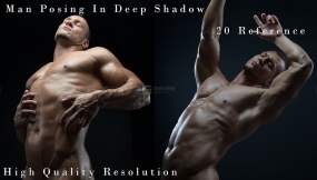 20张男性肌肉pose强烈光照参考图片