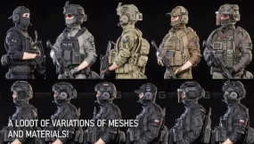 【UE】模块化写实士兵军事战争角色人物 MODULAR SOLDIER PACK Vol. 1