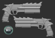 【Maya 案例】硬表面原来这么简单？！MAYA制作次时代科幻枪械；零基础也可以学会的案例！！