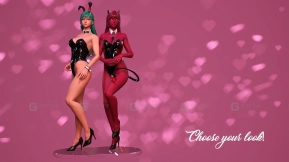 【UE】可爱兔兔与恶魔皮肤的小魔女 - 低多边形FPS风格化角色  Cute Bunny and Devil Girl with Demon skin - Low Poly FPS Stylized Character