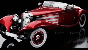 梅赛德斯540k汽车 - 内饰 - （已绑定）-Car Mercedes 540k - Interior - (Rigged)