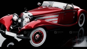 梅赛德斯540k汽车 - 内饰 - （已绑定）-Car Mercedes 540k - Interior - (Rigged)