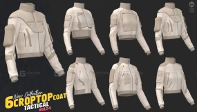 6件赛博男士外套上衣战术服装 6 CROPTOP - MALES