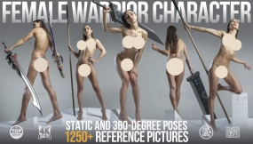 1250+ 女性战士角色 - 360度全方位及武器姿态  1250+ Female Warrior Character - 360-degree and Weapon Poses