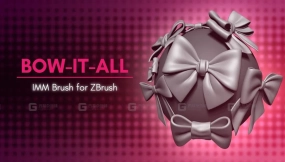 zbrush蝴蝶结领结笔刷 [IMM Brush] Loop Bows Brush for ZBrush 2021