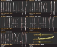 50+低多边形游戏刀剑武器3D模型 50 Sword Base Mesh