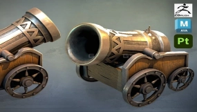 Maya+Zbrush+Substance 3D Painter ! 制作小火炮模型！