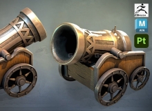 Maya+Zbrush+Substance 3D Painter ! 制作小火炮模型！
