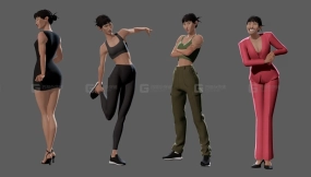 Maya风格化角色绑定人物模型 Mazu – character rig for maya