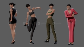 Maya风格化角色绑定人物模型 Mazu – character rig for maya