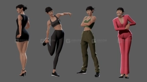Maya风格化角色绑定人物模型 Mazu – character rig for maya