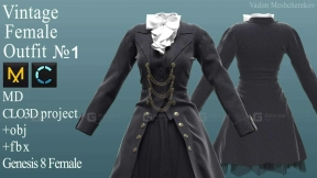 复古女士西装外套连衣裙礼服衬衫 Vintage Female Outfit NO1