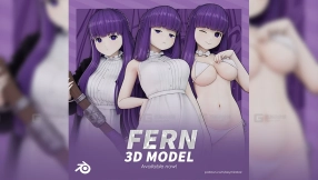 卡通可爱少女角色模型 Fern Model (T pose + Outfit Variations)
