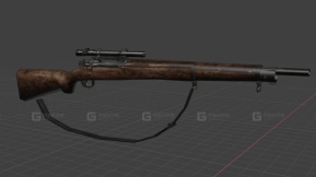 带瞄准镜的M1903 - M1903 scoped 3D model-16
