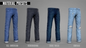 12款SubstancePainter专属牛仔面料服饰SP-SPSM智能材质