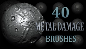 40个金属破损笔刷Alpha 40 Metal Damage Brush + Alphas
