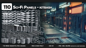 110个科幻面板拼接模型vol.7 110 Sci-Fi Panels - KITBASH - VOL 07