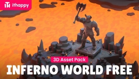 地狱世界免费暗黑奇幻低多边形3D模型包76个资产 Inferno World Free – Free Dark Fantasy Low Poly 3D Models Pack – 76 Assets