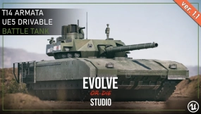 【UE5.3】可驾驶T14主战坦克  Tank Drivable T14 Battle Tank
