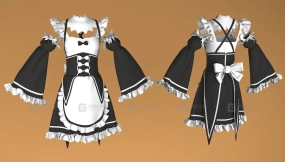 卡通动漫雷姆女仆裙子模型