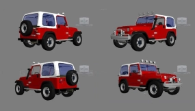 1989款吉普Wrangler - Jeep Wrangler 1989 3D model-11