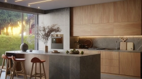 场景-现代极简厨房室内 - Scene- Modern Minimalist Kitchen Interior