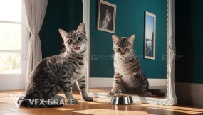 灰猫模型 Grey Tabby Cat Animation