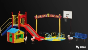 【UE】游乐场设备合VOL.3（儿童公园滑板游乐设备3D模型集） Playground Equipment VOL.3 ( Playground Equipment Kid Park Skateboard 3D )