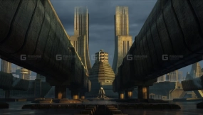 【Kitbash3D】反乌托邦科幻建筑 Brutalist