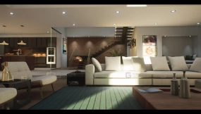 【UE】现代家居室内场景 Modern Home House Interior with 22 Original Modern Paintings