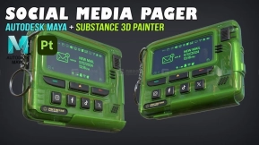 Maya + Substance 3D Painter ！制作社交媒体传呼机3D模型 ！