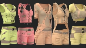 5套女士短袖短裤工装套装 fimale's outfit vol23