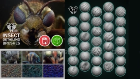 Pablander学院 ZBrush昆虫细节笔刷 Pablander Academy - Insect Detailing Brushes for ZBrush
